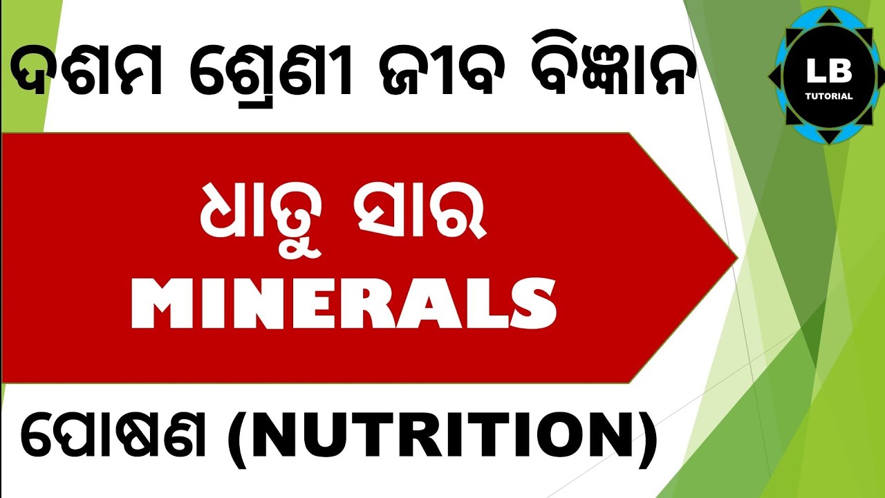 Minerals Life Science Class 10  Types Of Food Nutrition in Odia | ଦଶମ ଶ୍ରେଣୀ ଜୀବ ବିଜ୍ଞାନ ପୋଷଣ