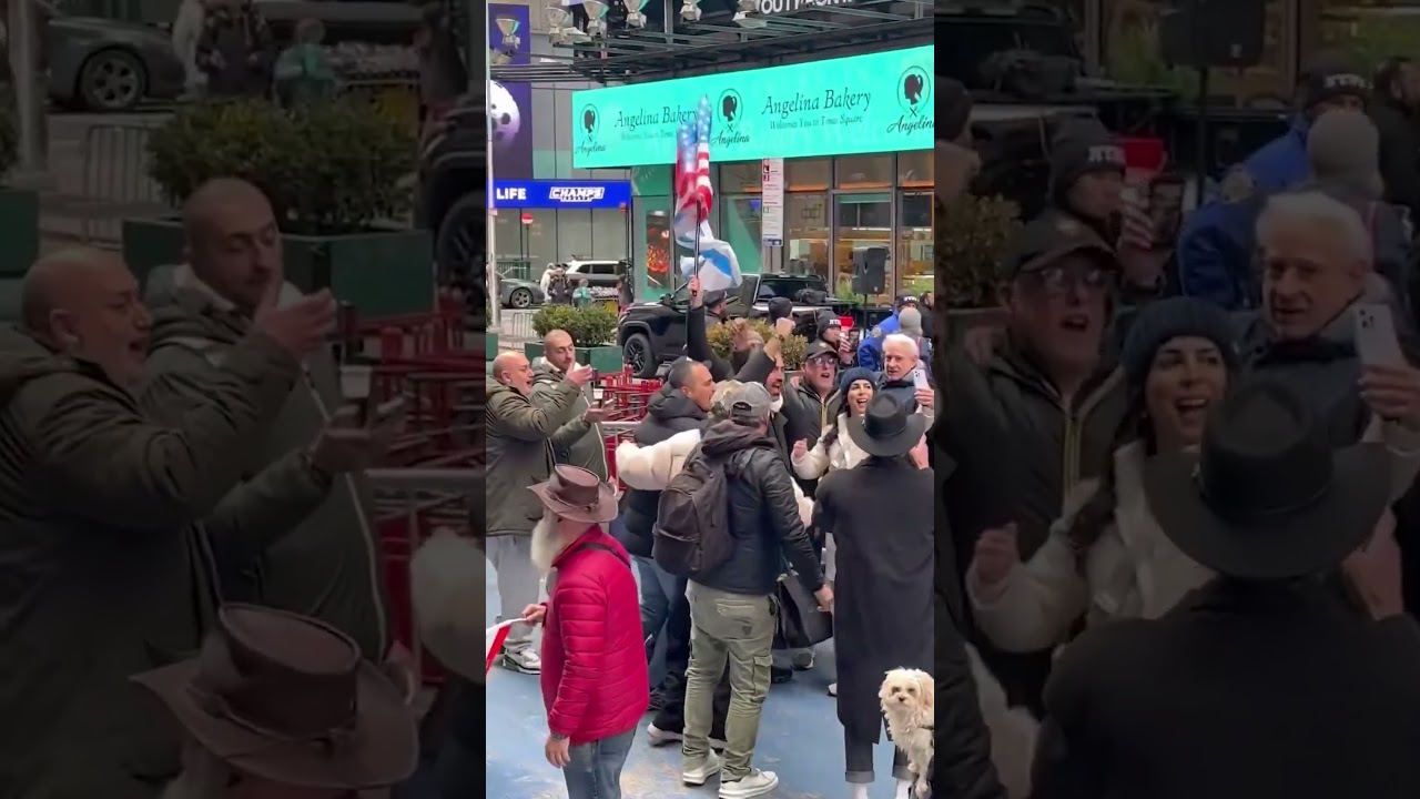 Tensions Rise At Dueling Rallies In Times Square #shorts