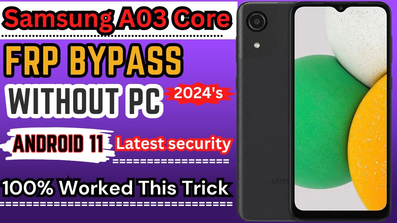 Samsung A03 core Frp bypass with out pc ||  Android 11/12 | Samsung A03 Core Unlock Google Account
