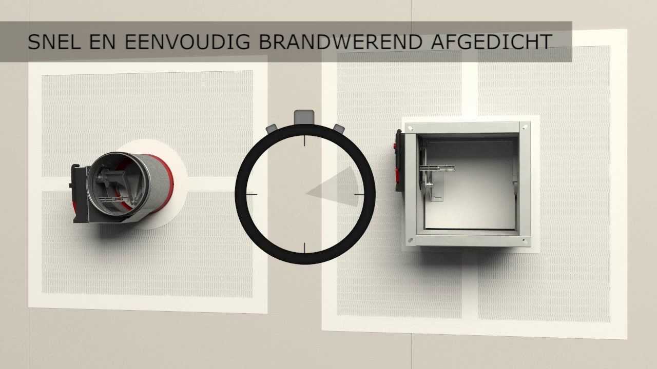 Afdichten van brandkleppen met steenwolplaten met een brandwerende laag