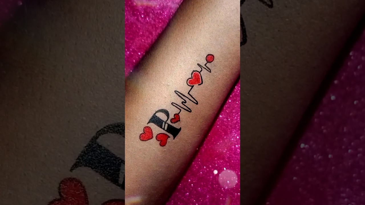 Beautiful P letter tattoo 😍 #shorts #love