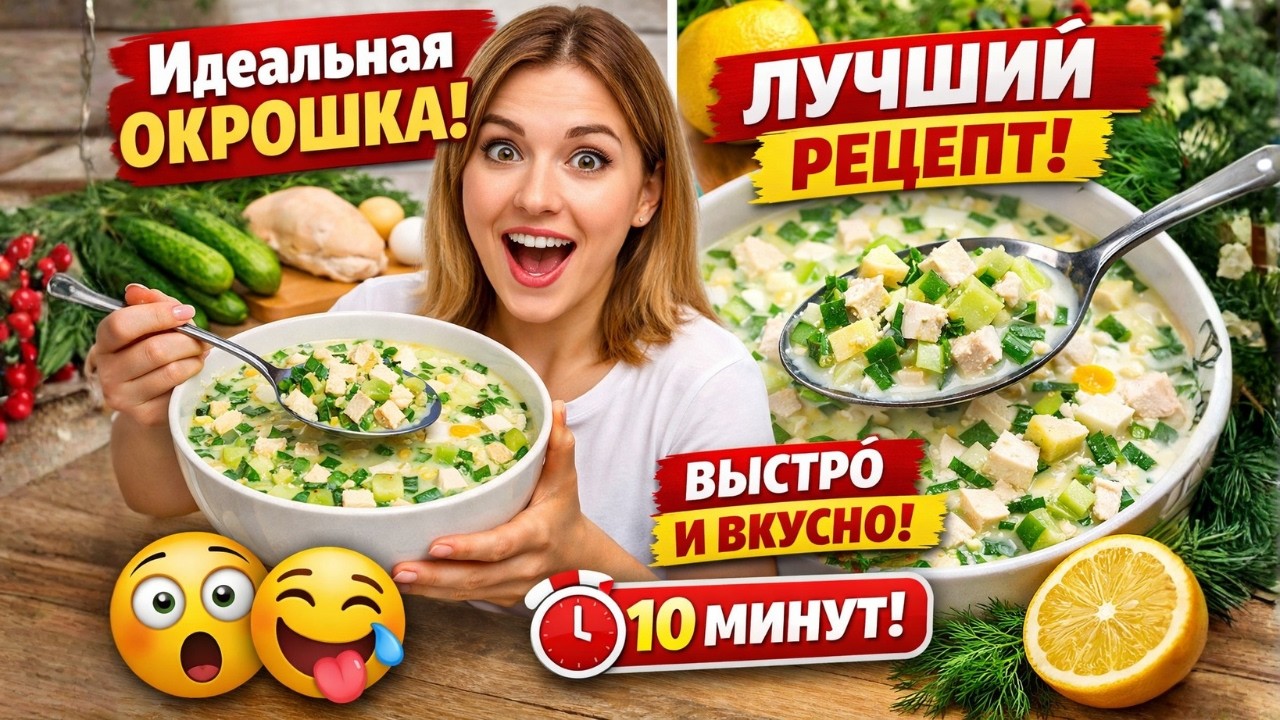 Рецепт Окрошки Быстро и Просто ! Готовлю всё лето ! Самая Вкусная ОКРОШКА на курином бульоне!
