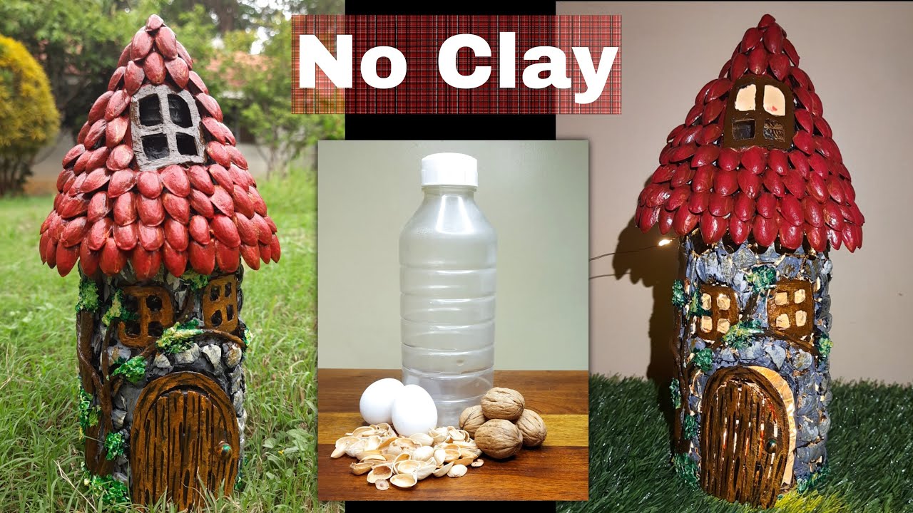 DIY Fairy House from Bottle | Plastic Bottle Crafts Ideas | Fairy House without clay | Bottle Crafts