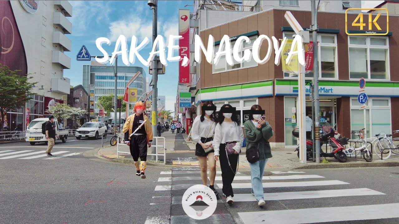 [4k] Lovely afternoon walk at Downtown Nagoya, City Sound ASMR + Zenitsu Wandering in the street 😂