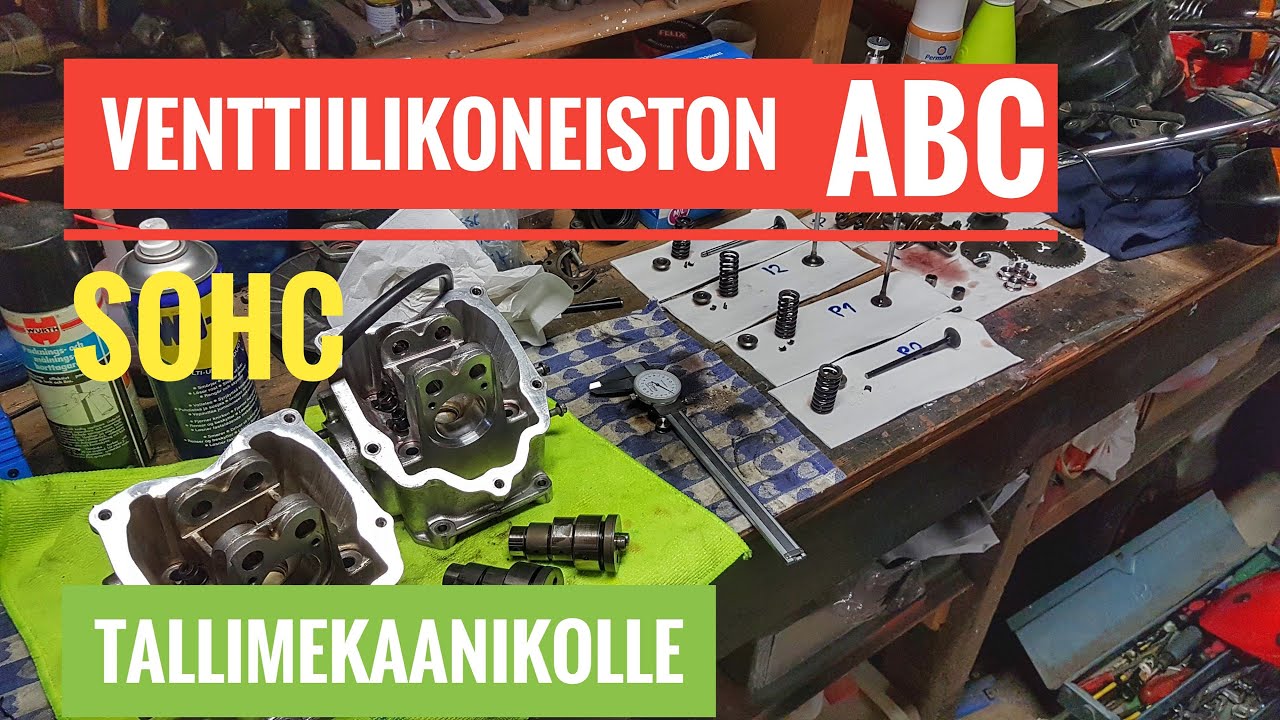 Venttiilikoneiston tarkistus-  ja huoltotyöt moottoripyörissä, mopoissa ja skoottereissa