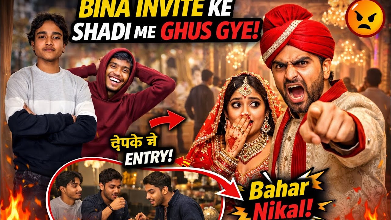 BINA INVITE KE SHADI MAI ME GHUS GYE!😱 #ytshorts #viral #trending #shorts #vlog #souravjhoshivlog 