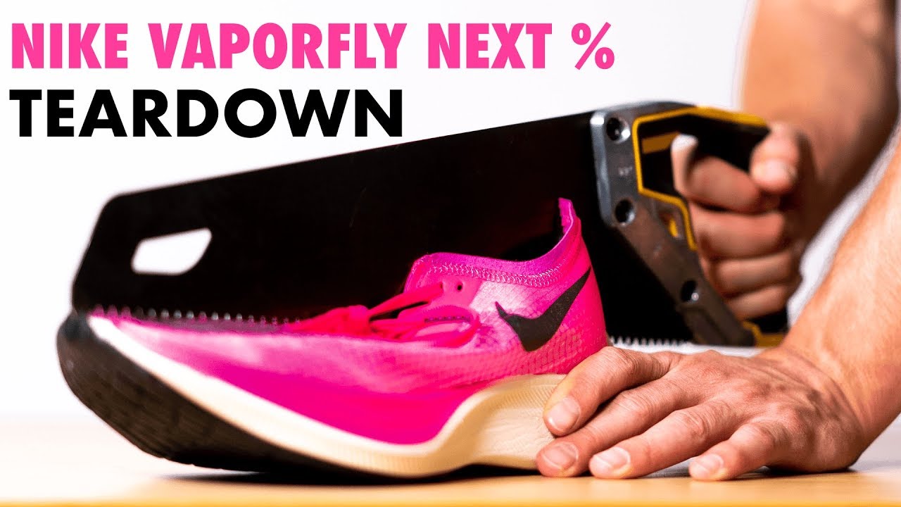 Cutting Open The Nike ZoomX Vaporfly Next% (You won't believe what's inside!!)