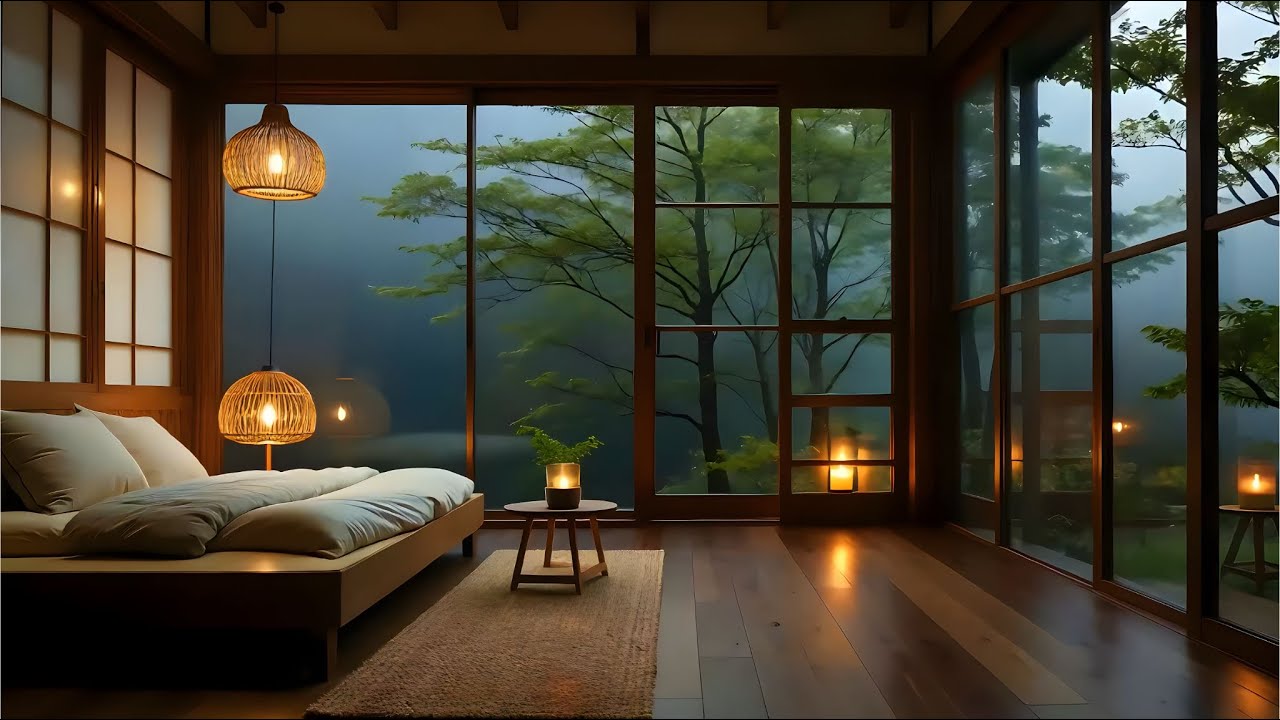 Soothing Piano with Quiet Rain at Night | Peaceful Sleep Music for Relaxation and Rest