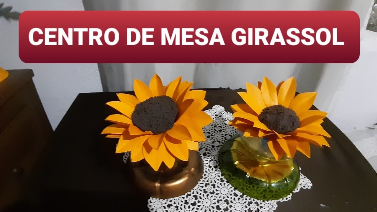 Centro de Mesa Girassol em Garrafa Pet (Reciclagem/Artesanato)