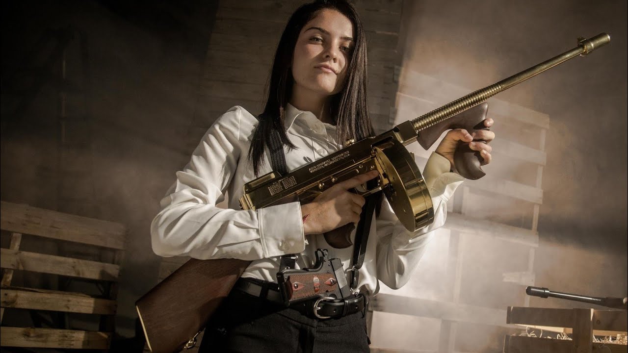 Danyela D'Angelo is the ENFORCER - Auto Ordnance Thompson 45 Tommy Gun