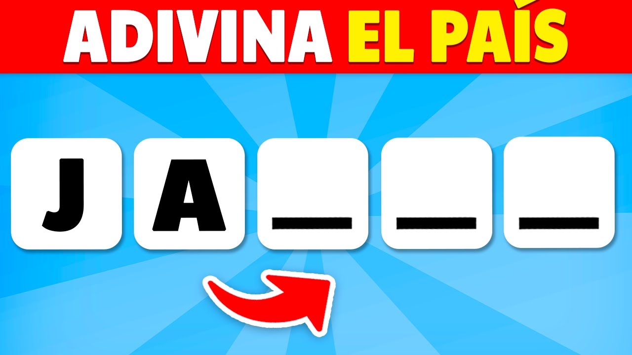 🌎 Adivina el PAÍS con las DOS PRIMERAS Letras ✅🎌 Fácil, Medio, Difícil, Imposible