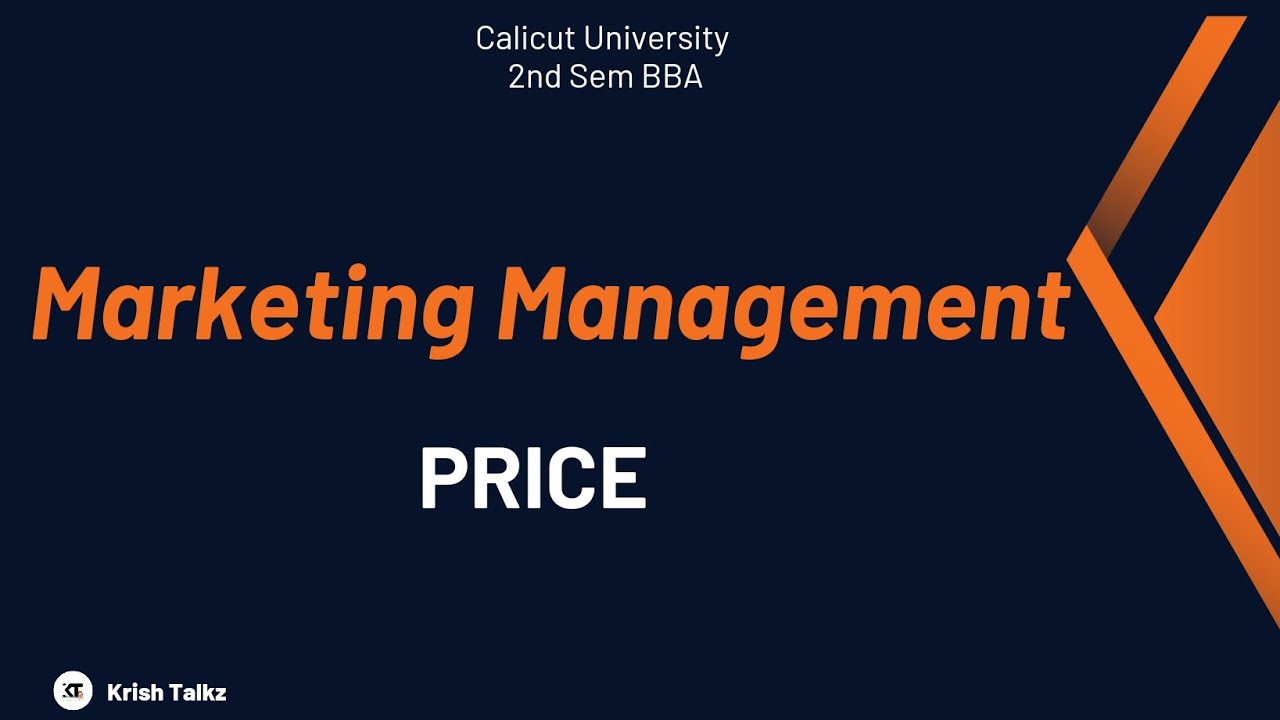 Calicut University| 2nd Sem| BBA|Marketing Management|PRICE| With Notes|