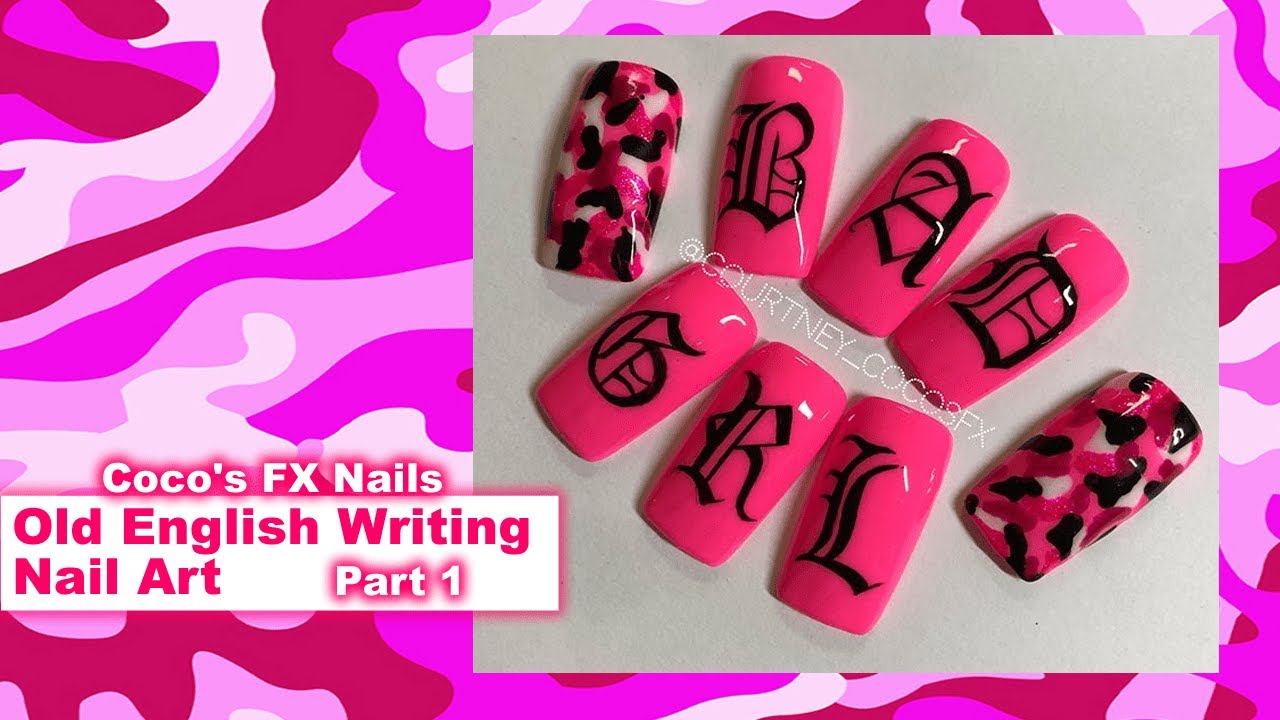PART 1 |  OLD ENGLISH WRITING NAIL ART | FX Nails