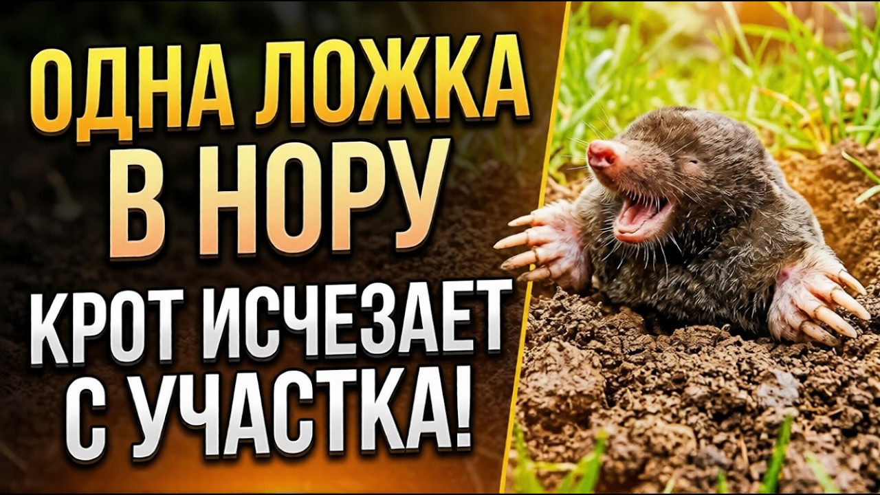 Простой домашний РАСТВОР против КРОТОВ. Как я ВЫГНАЛ их с огорода без ловушек. #секретфермера #сад