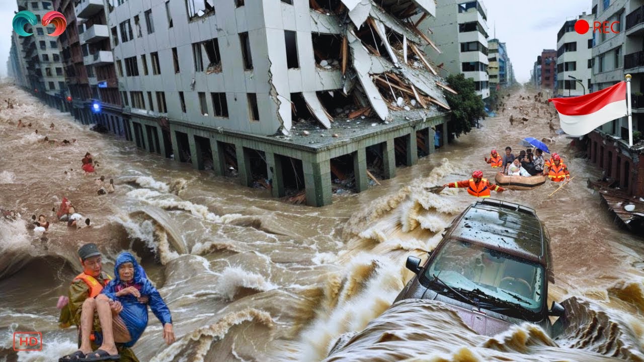 INDONESIA Is Panicking! Pictures Natural Disasters STORM , Flood Caught On Camera In INDONESIA