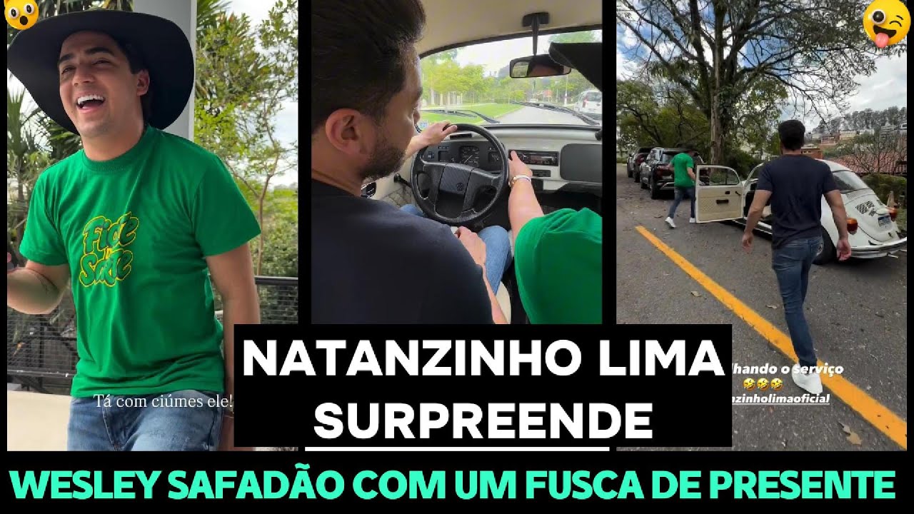 WESLEY SAFADÃO GANHA FUSCA DE PRESENTE DE NATANZINHO LIMA E OS DOIS DÃO UM ROLÊ COM O CARRO!