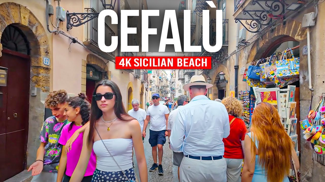 Чефалу, Италия 🇮🇹 Великолепный прибрежный город Сицилии | Пешая прогулка 4K