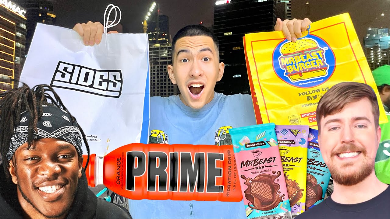 I Ate ONLY Youtuber Products (Prime,Mrbeast Burger, Sidemen)