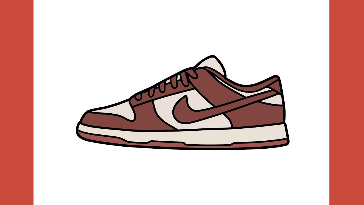 Как нарисовать кроссовки Nike Dunk / рисование кроссовок Nike Dunk Low