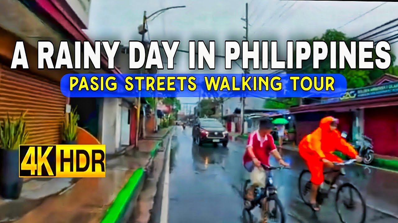 [4K] Explore Pasig City Philippines | Real Street Sounds & No Talking Walking Tour 🇵🇭🌧️