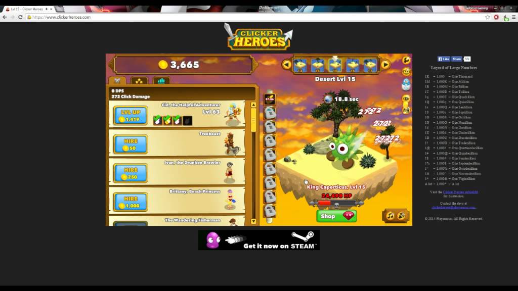 clicker heroes 1 hero level 100