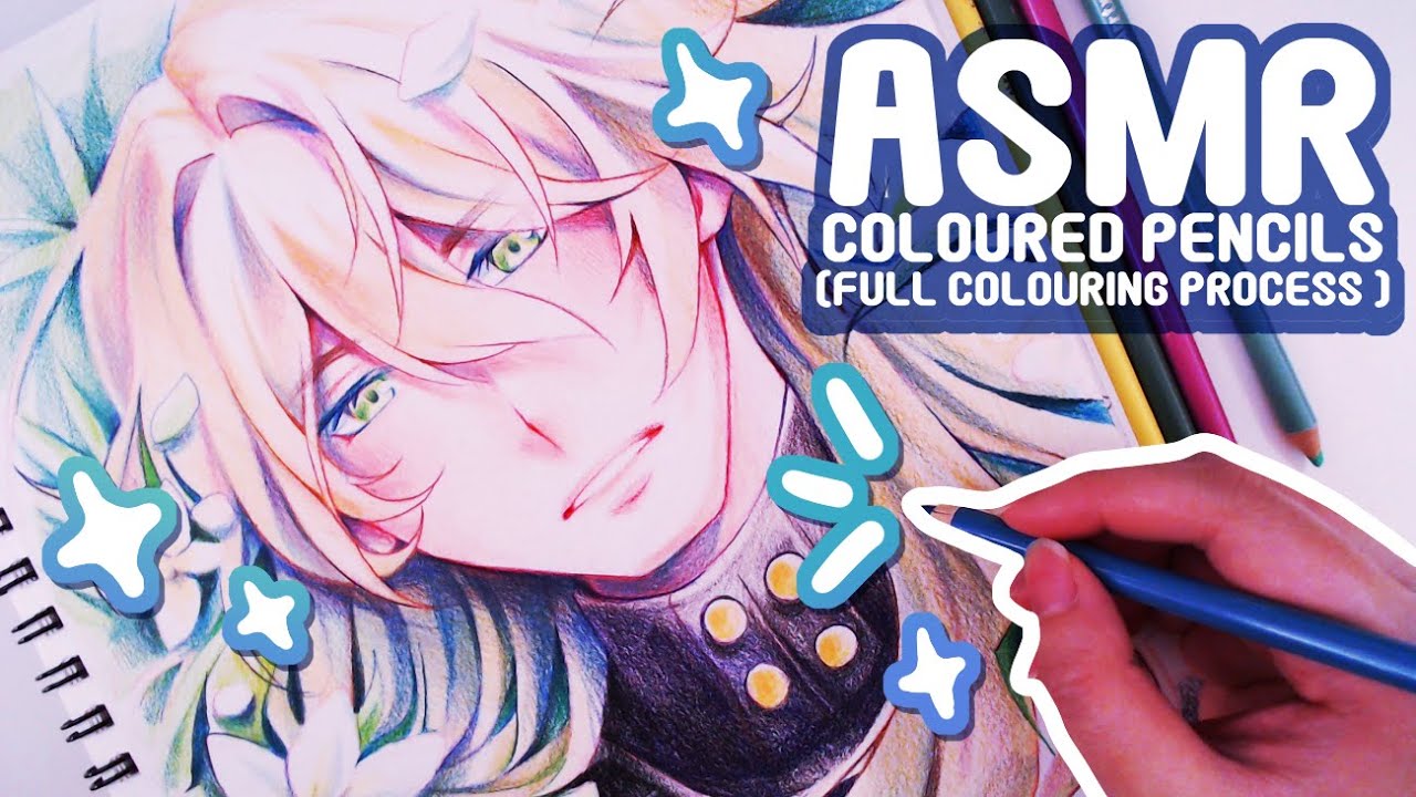 Coloured Pencil ASMR | Full Process & Real Time | Luocha Fanart