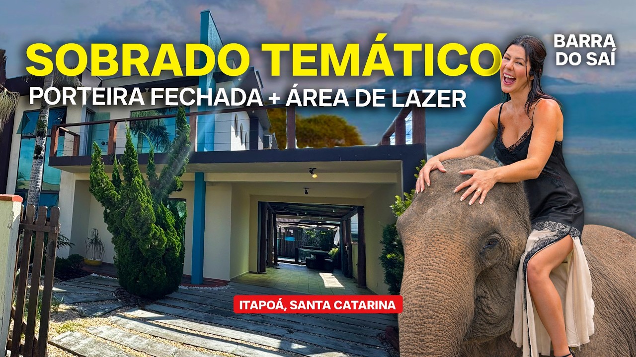 SOBRADO tem&aacute;tico em Itapo&aacute;/SC com 4 quartos | Porteira Fechada