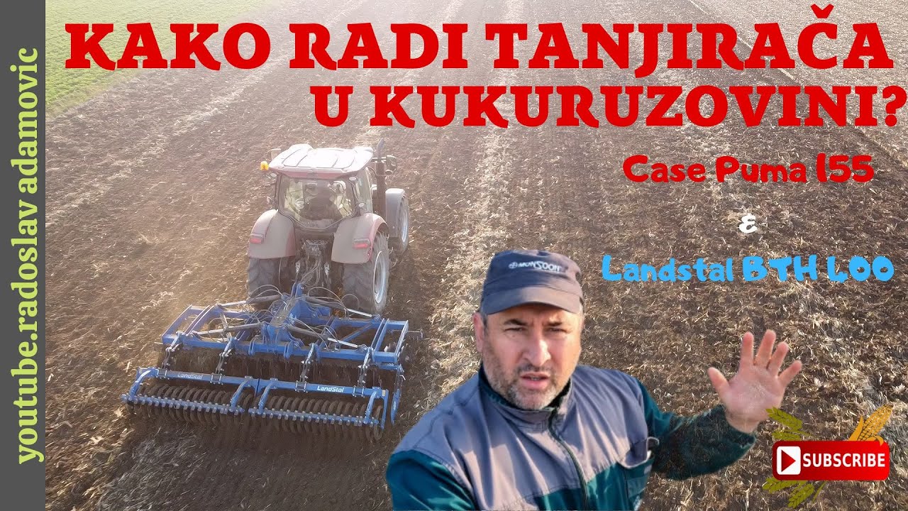 KAKO RADI TANJIRAČA U KUKURUZOVINI?CASE PUMA 155 &LANDSTAL BTH 400; DISC HARROW IN CORNFIELD REMAINS