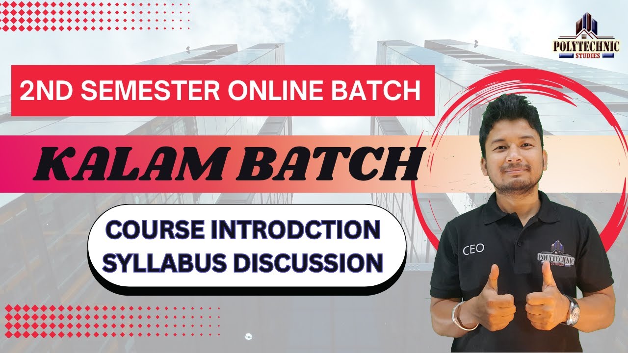2nd Sem New Batch | Introduction & Syllabus Discussion | Polytechnic Studies | RK Sir