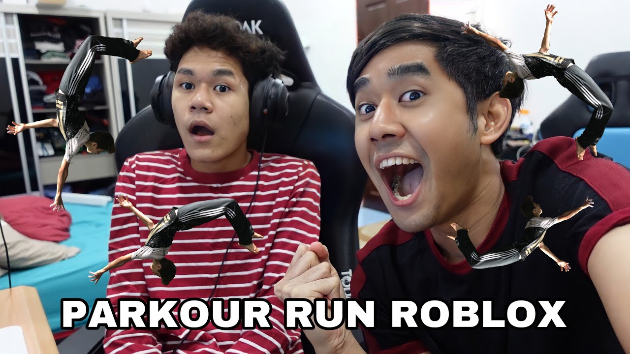 LOMPAT BACKFLIP WOI 😱 PARKOUR RUN ROBLOX 😂