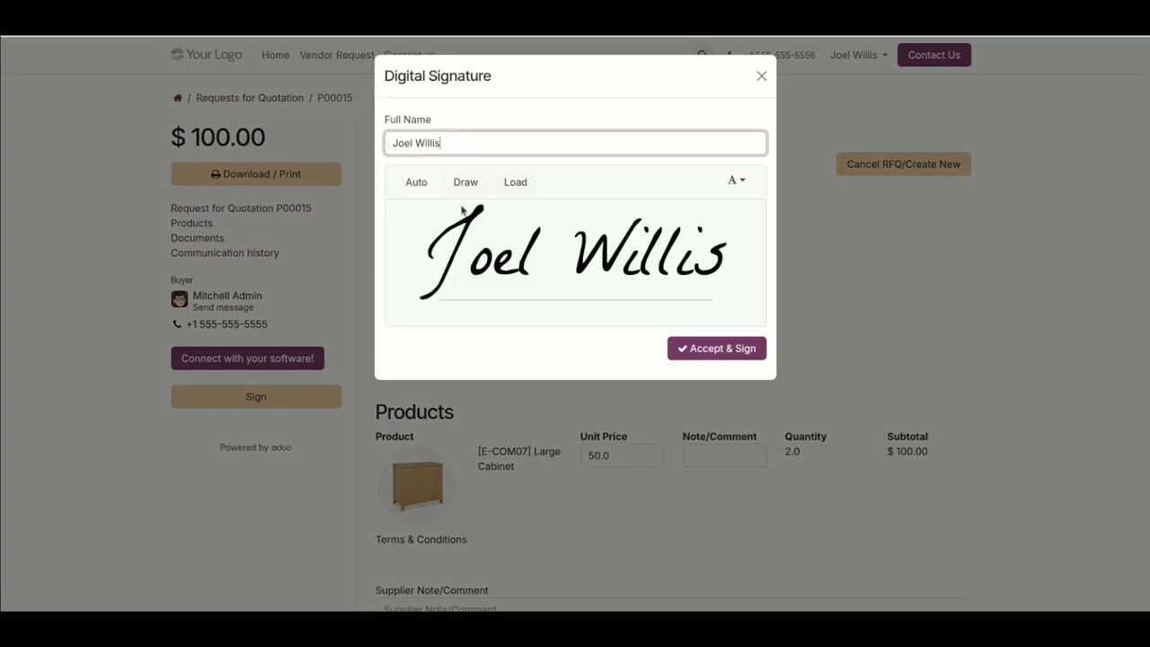 All In One Tender Bundle - Tender Acceptance & Signing Odoo #Odoo #Odooapps
