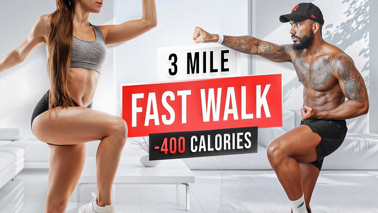 3 Mile INTENSE Speed Walking Workout at HOME!