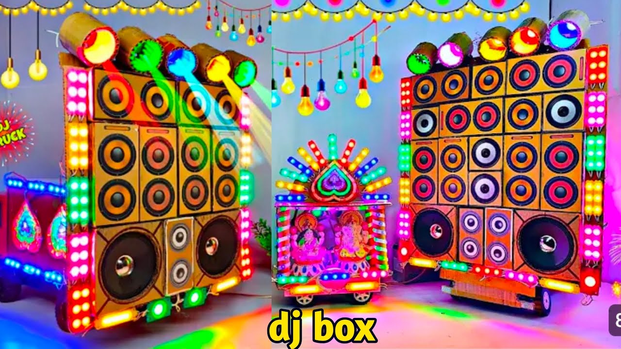 Mini Dj Truck Setup Loading at-home by Cardboard Making Dj truck and light | MiniDj Setup | dj wala