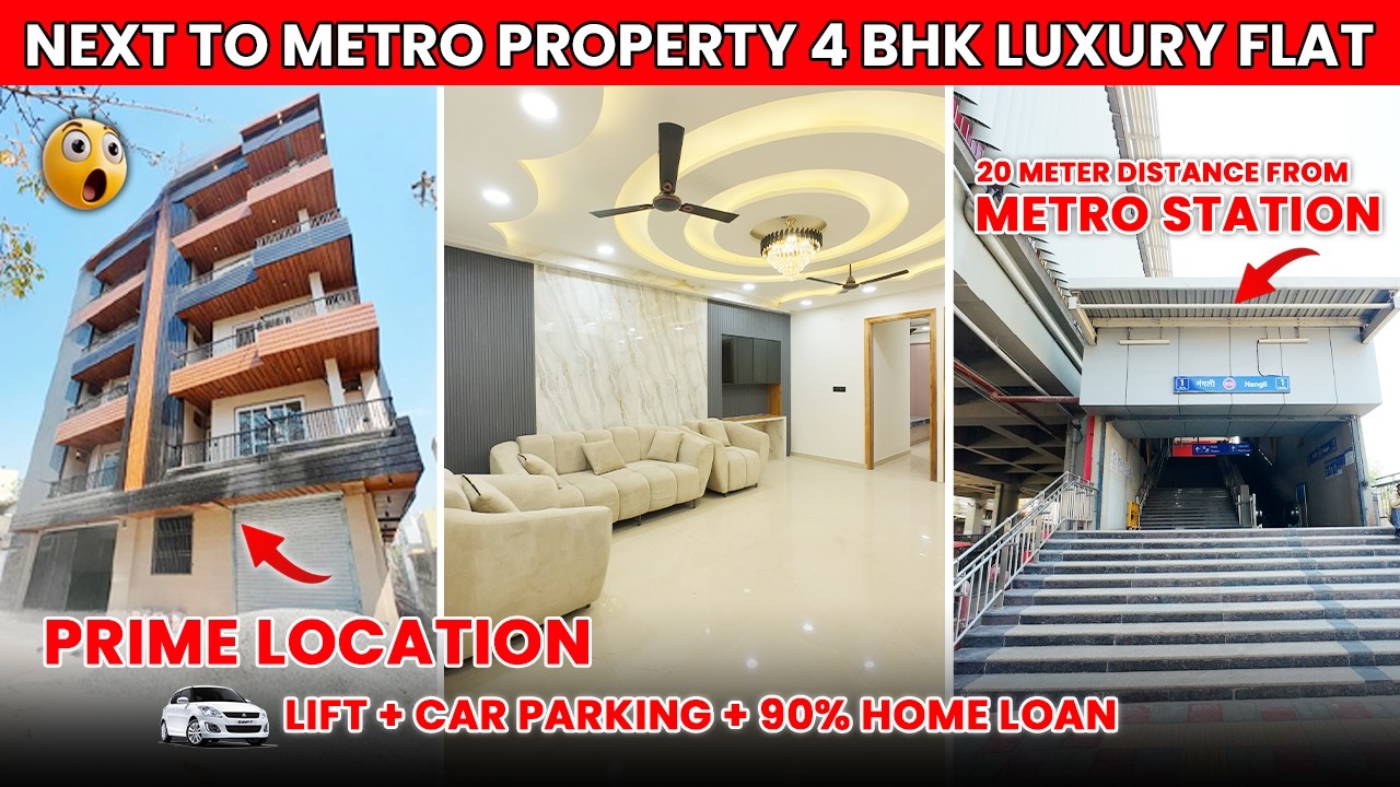 Next to Metro 🚇 Property 4 BHK Luxury Flat in West Delhi | 35 Feet Wide Road | Prime Location