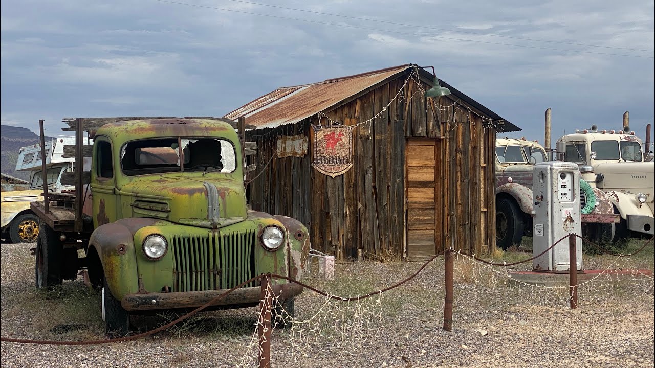 Found Along The Way - Old Cars, Trucks, Rat Rod, Gas Pump , & Neon Sign.