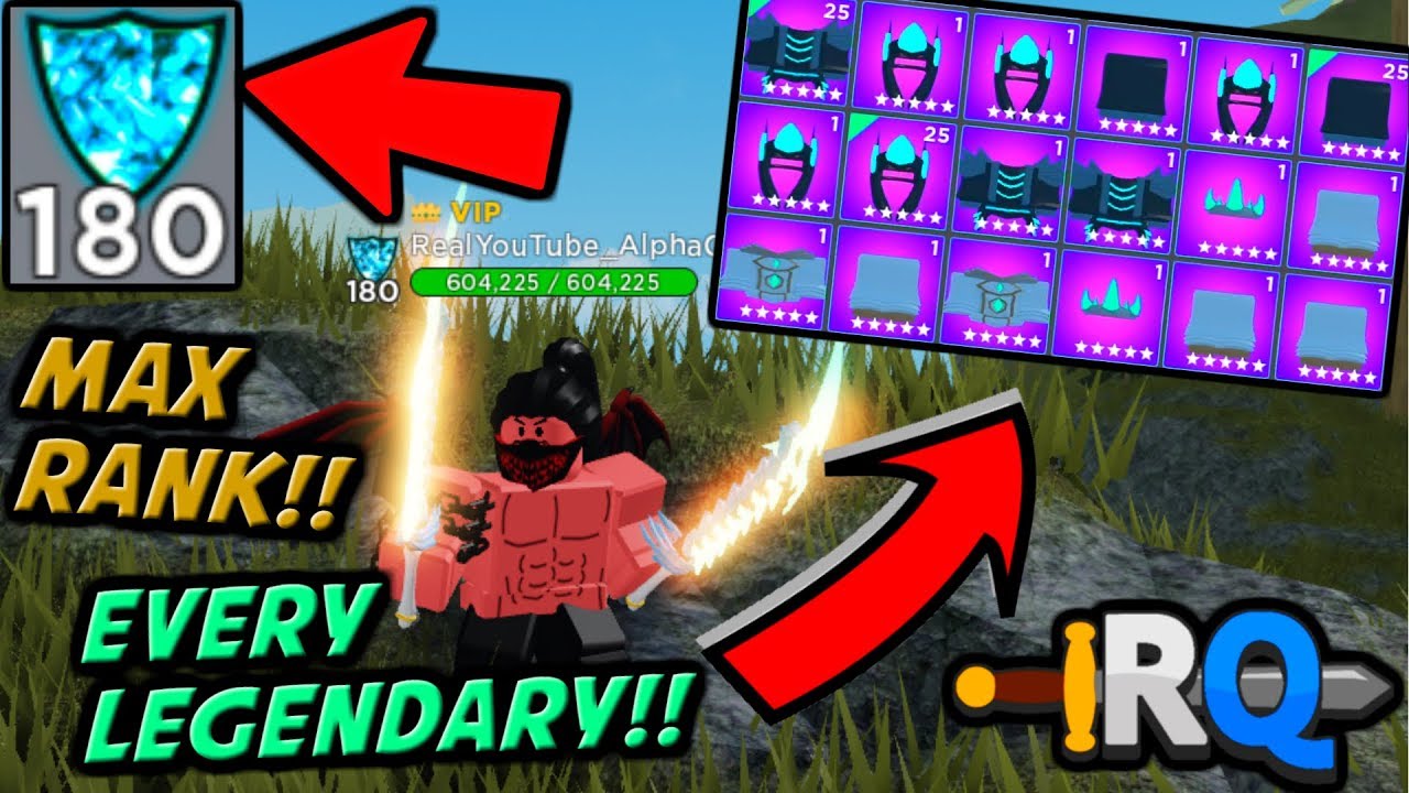 *MAX RANK* LVL 180 IN RUMBLE QUEST!! ALL LEGENDARY ARMOR PIECES!! | Rumble Quest (Roblox)
