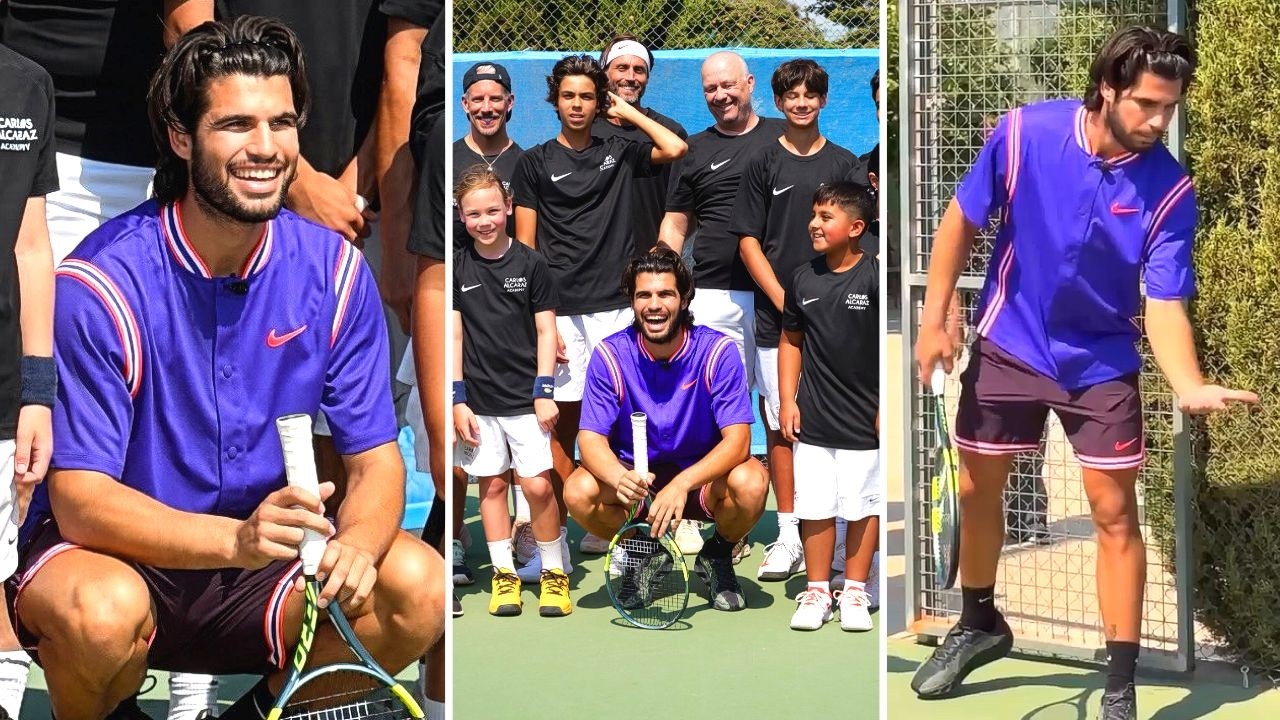 Alcaraz Returns to His Academy After the US Open & Meets Young Players ❤️🎾