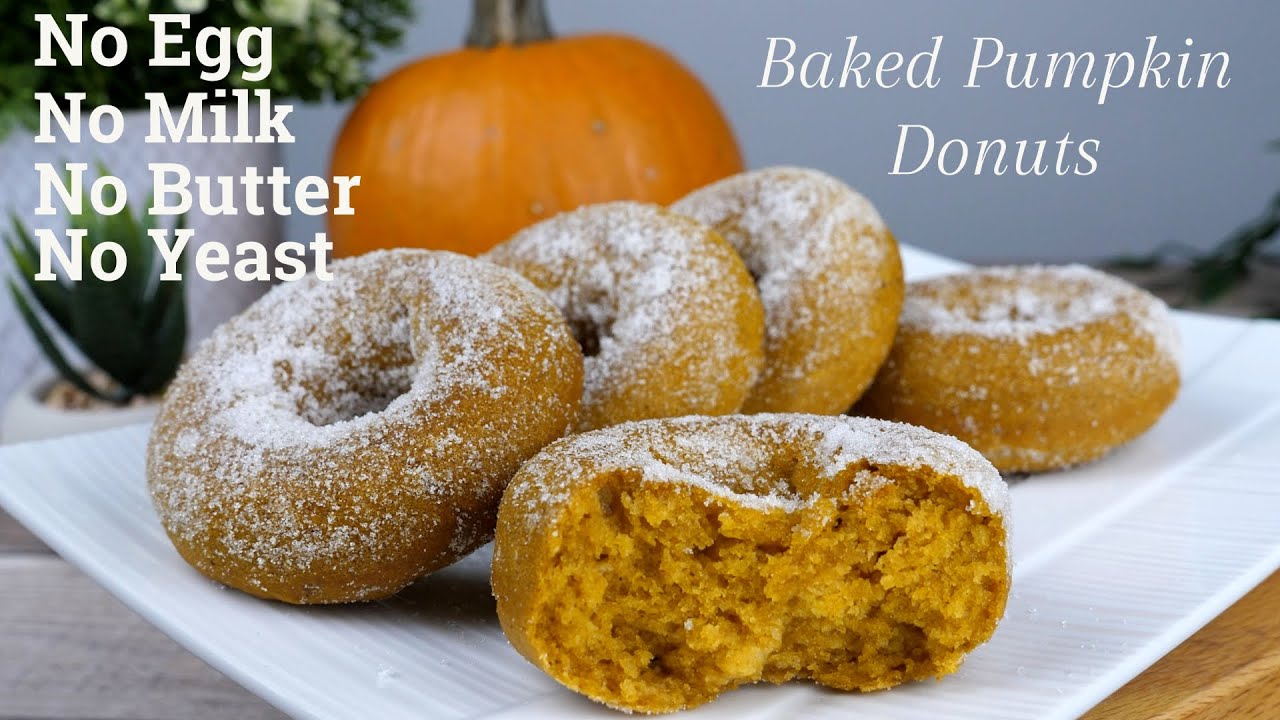 Baked Pumpkin Donuts | No Egg No Milk No Butter Cake.