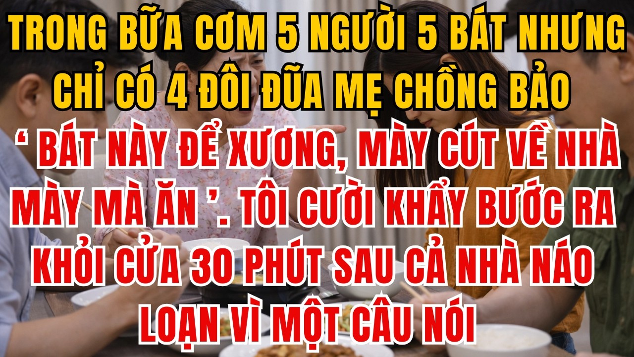 Mẹ Chồng Bảo Tôi “Cút Về Ngoại Mà Ăn” Trong Bữa Cơm.Nhưng Hôm Sau Cả Nhà Chồng Phải Rời Khỏi Căn Nhà