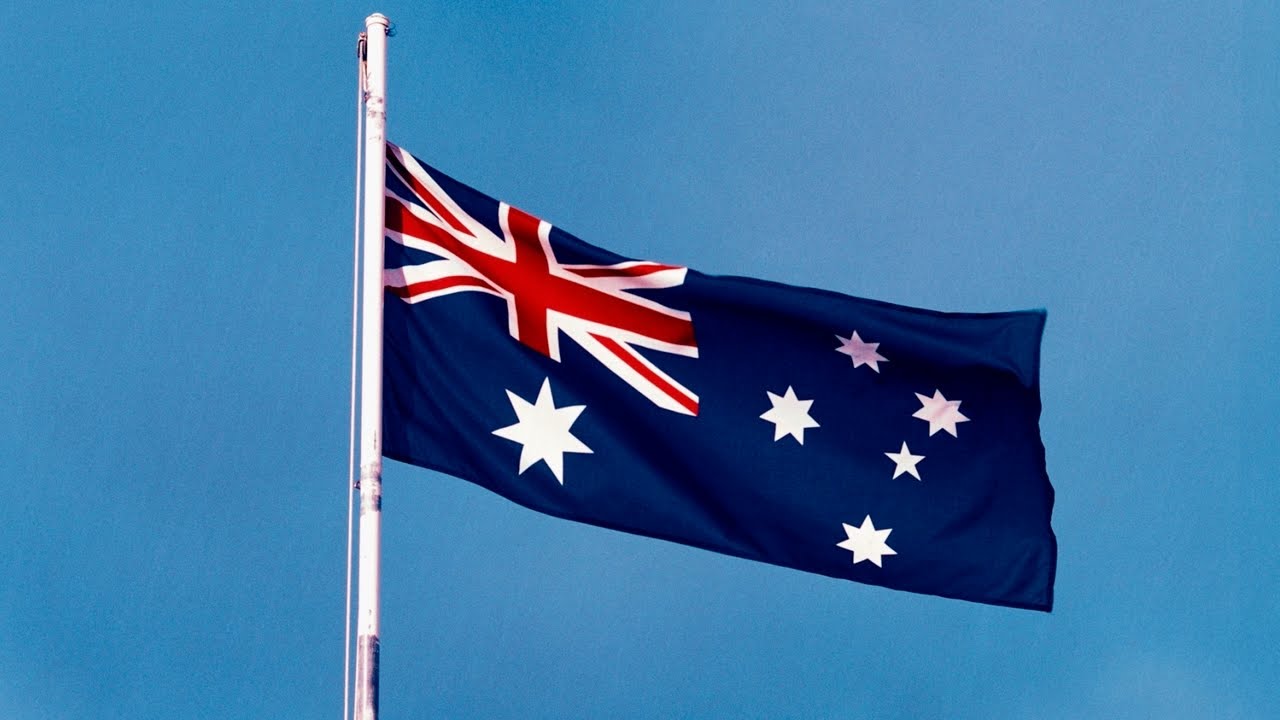 Watch the unfurling of the flags during Australia Day Celebrations