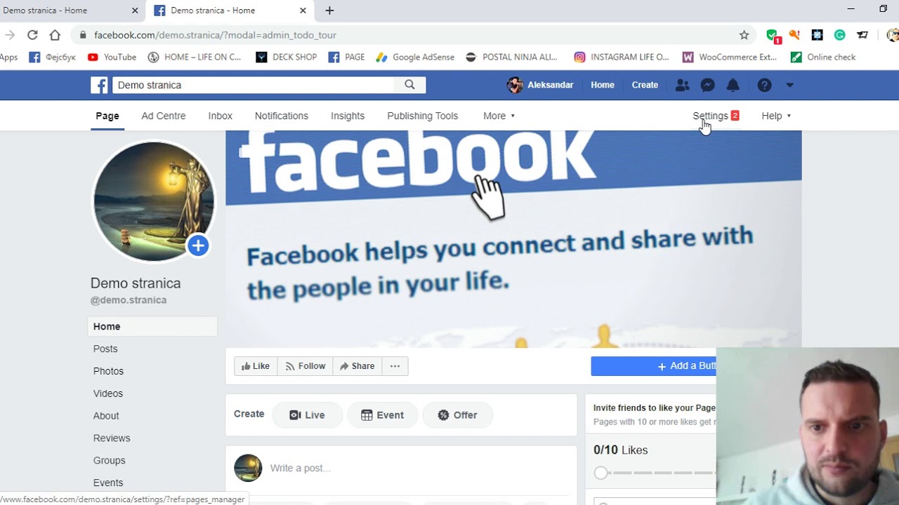 Podesavanje FB stranice, Templates I Tabs