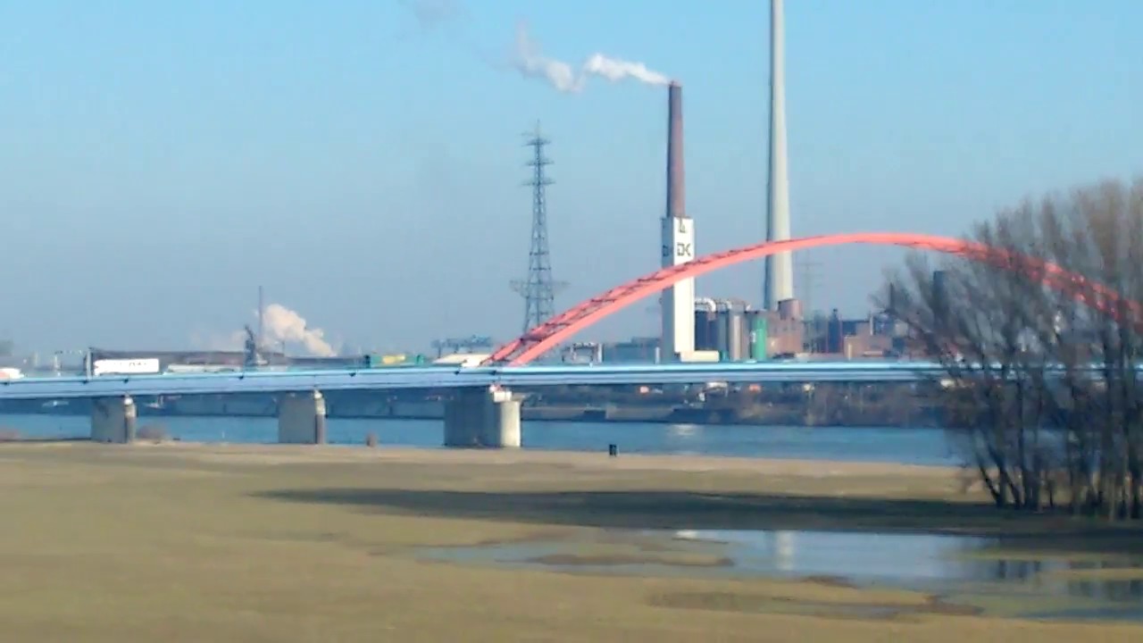 22.2.18 Rhein Normal Pegel Duisburg Rhine River other side Das andere Ufer