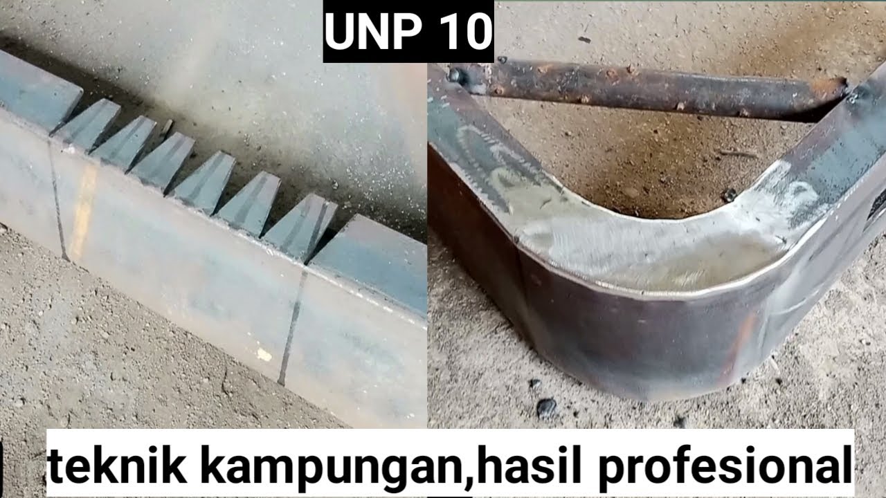 Belajar menekuk besi UNP baja || membending besi baja
