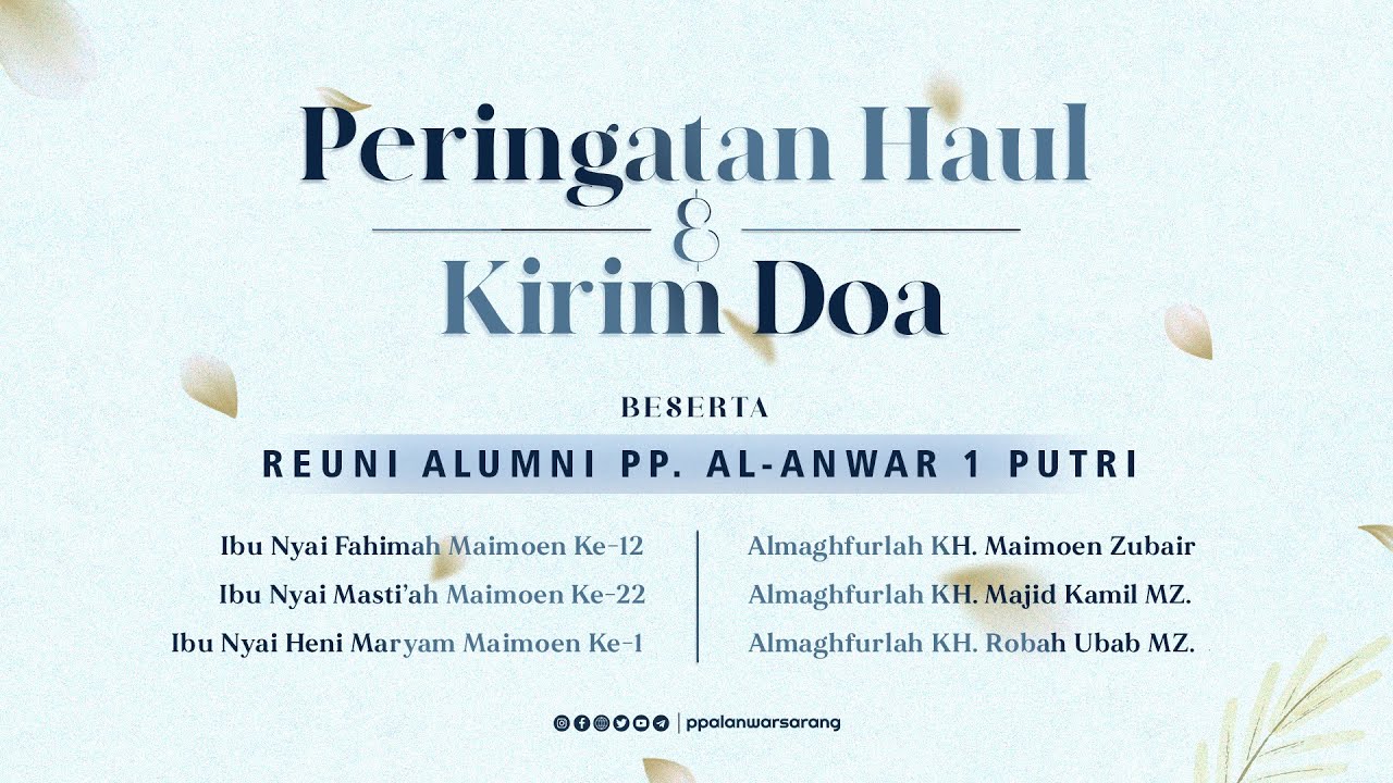 🔴PERINGATAN HAUL IBU NYAI HJ. FAHIMAH, IBU NYAI HJ. MASTHI'AH & IBU NYAI HJ. MARYAM HENI SYAFA'ATI