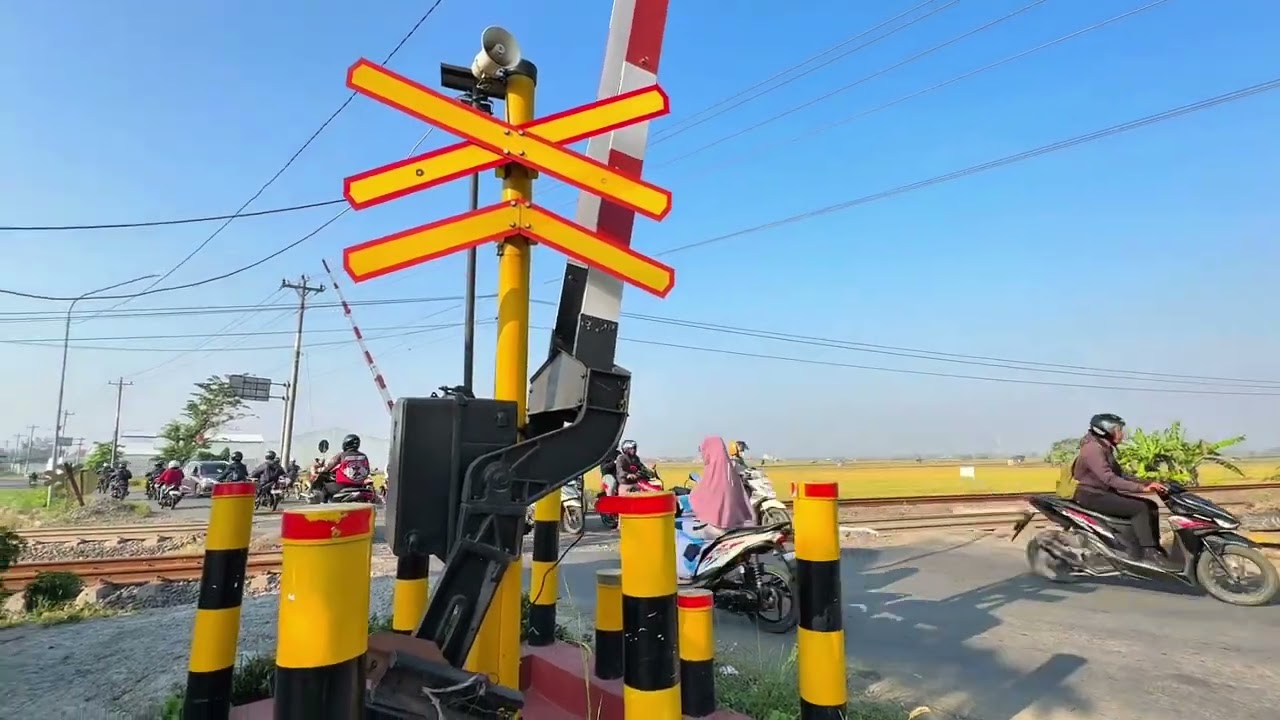 TANPA RAMBU X! Perlintasan Kereta Api JPL 177 Pelutan Kab. Pemalang Jawa Tengah
