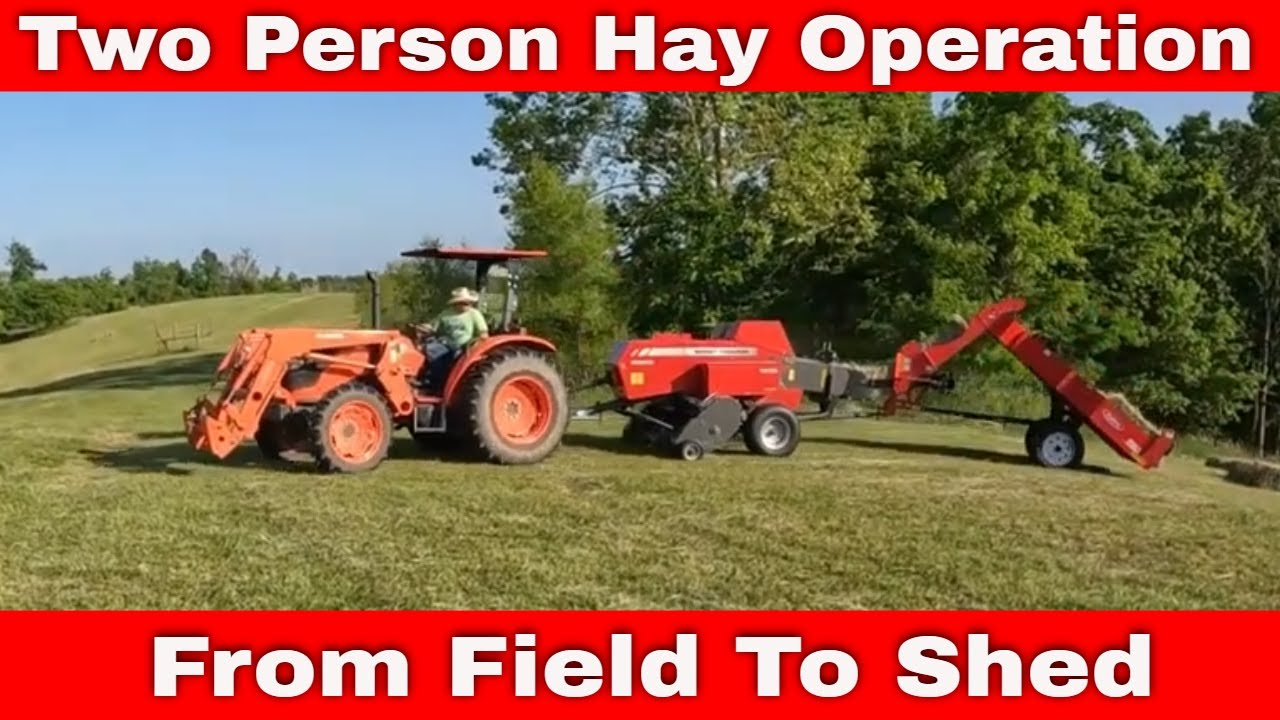 Two Person Hay Operation, Raking And Baling #310