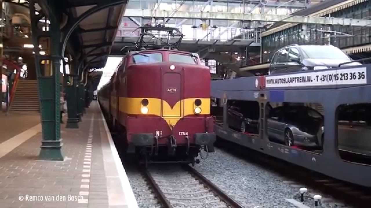 EETC 6005 + 1254 met de autoslaaptrein in Den Bosch 4 mei 2014