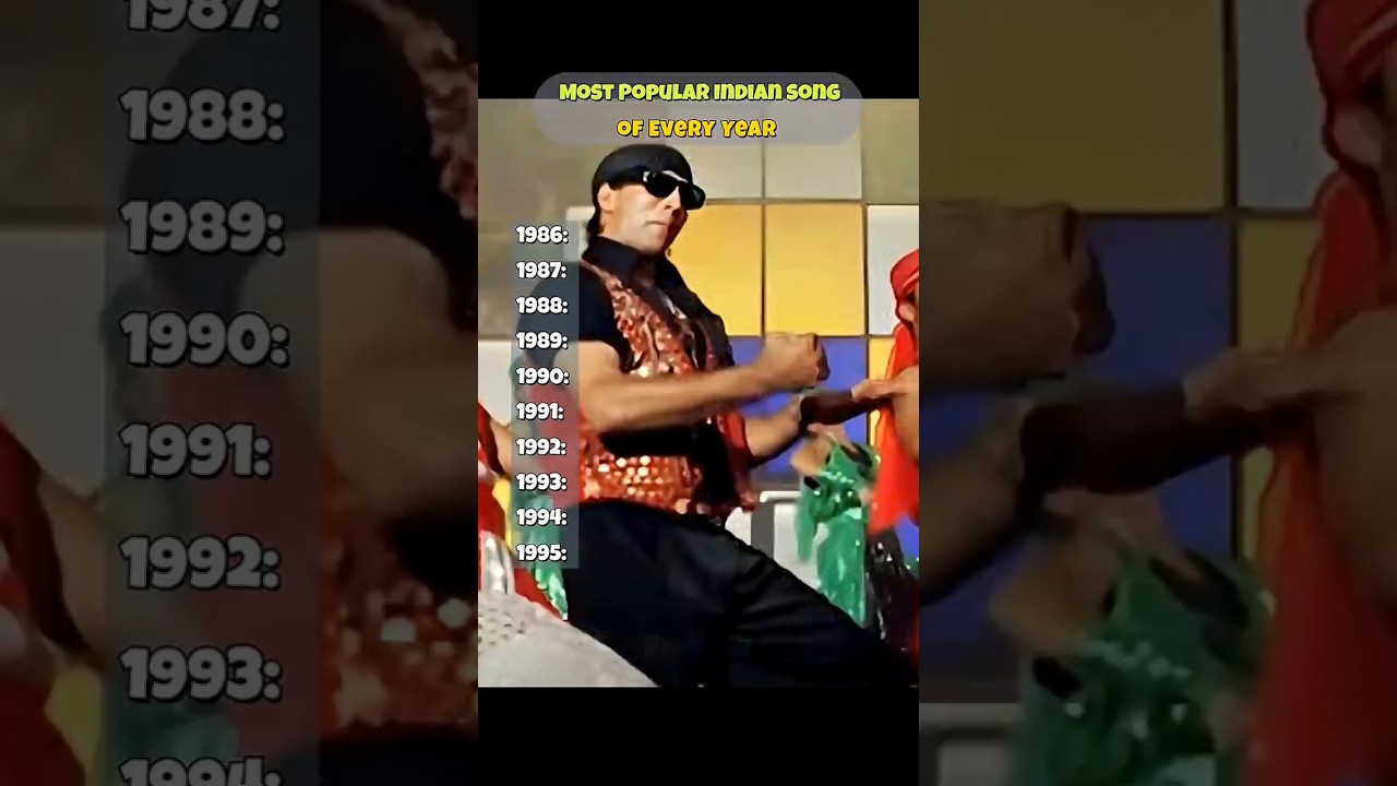 Most Popular Indian Song Every Year (1986&ndash;1995) 🎶🔥 | MusicTally | #musictally #shorts #bestsongs