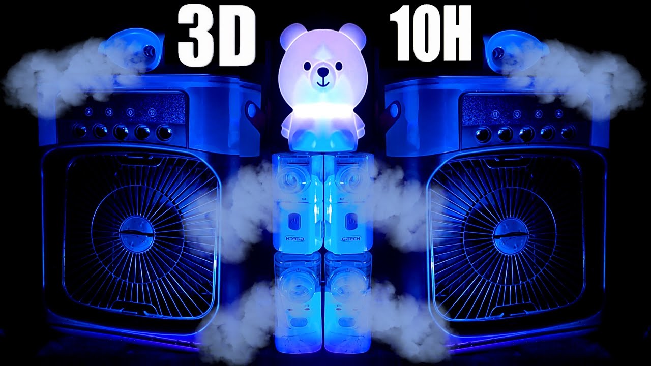 ❄️ASMR: 3D-аэрозоль с шестью распылителями и двумя потрясающими большими вентиляторами для сна🥶