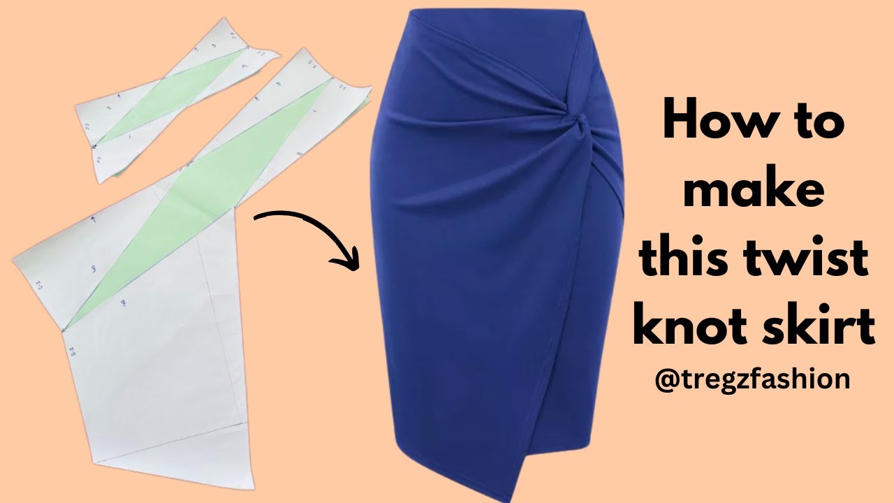 Easiest twist knot skirt pattern making and sewing